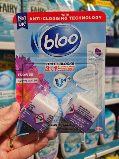 Bloo 3in1 Toilet Cistern Blocks Flower 2x50g
