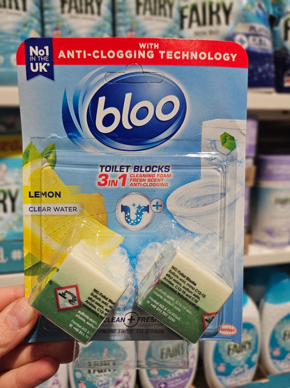 Bloo 3in1 Toilet Cistern Blocks Lemon 2x50g