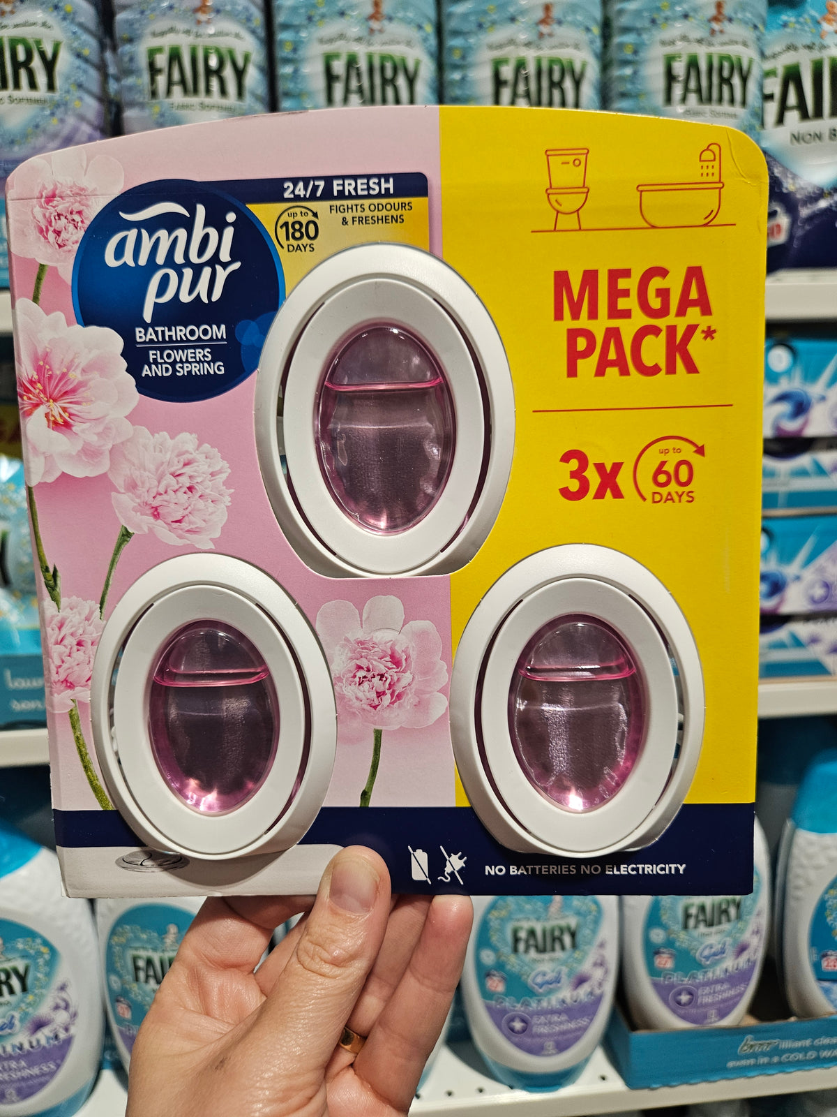 Ambi Pur Bathroom Air Freshener Flowers & Spring 3 x 8ml