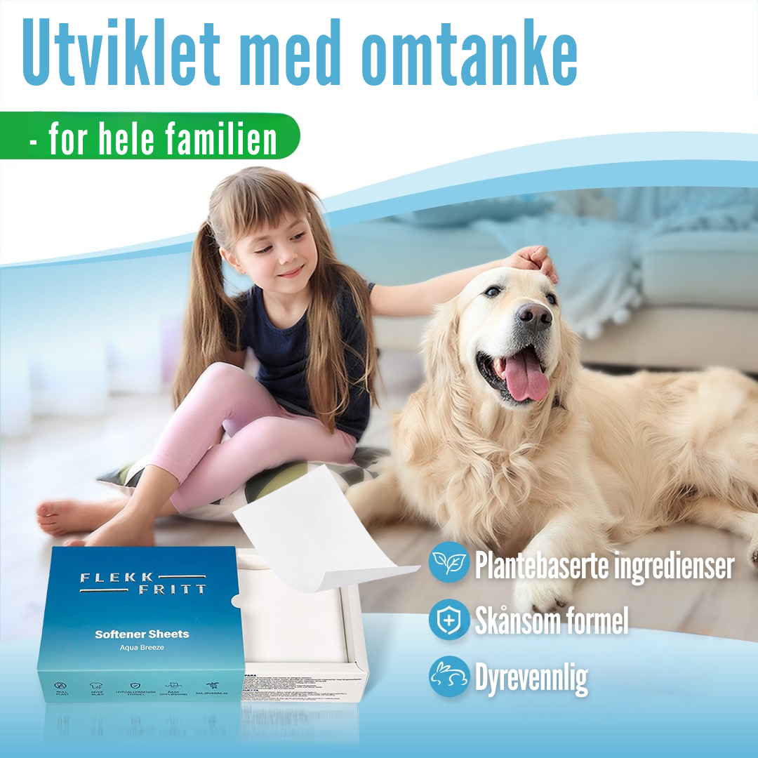 Flekkfritt Tøyvaskeark Aqua Breeze 50 ark <100 vask