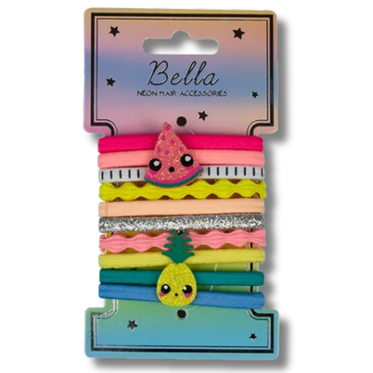 Bella Neon Hair Accessories Hårstrikker 1 sett Div.Typer