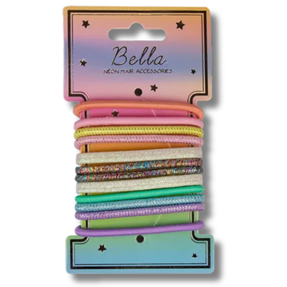 Bella Neon Hair Accessories Hårstrikker 1 sett Div.Typer