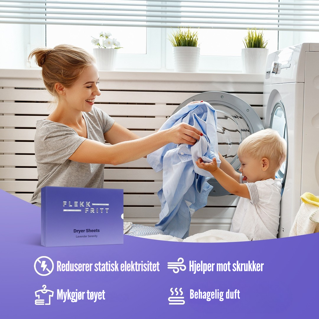 Flekkfritt Tørketrommelark Lavender Serenity 40 stk