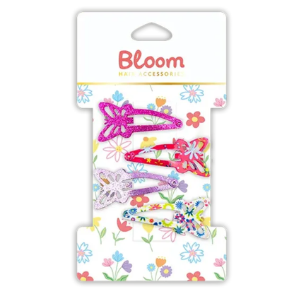 Bloom Hair Accessories Hårspenner med Søte Motiver 4pk Div.Typer