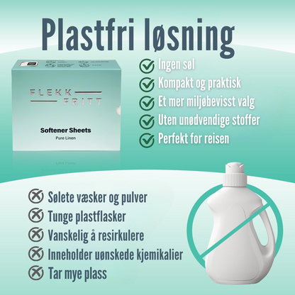 Flekkfritt Tøymyknerark Pure Linen 50 stk <100 vask