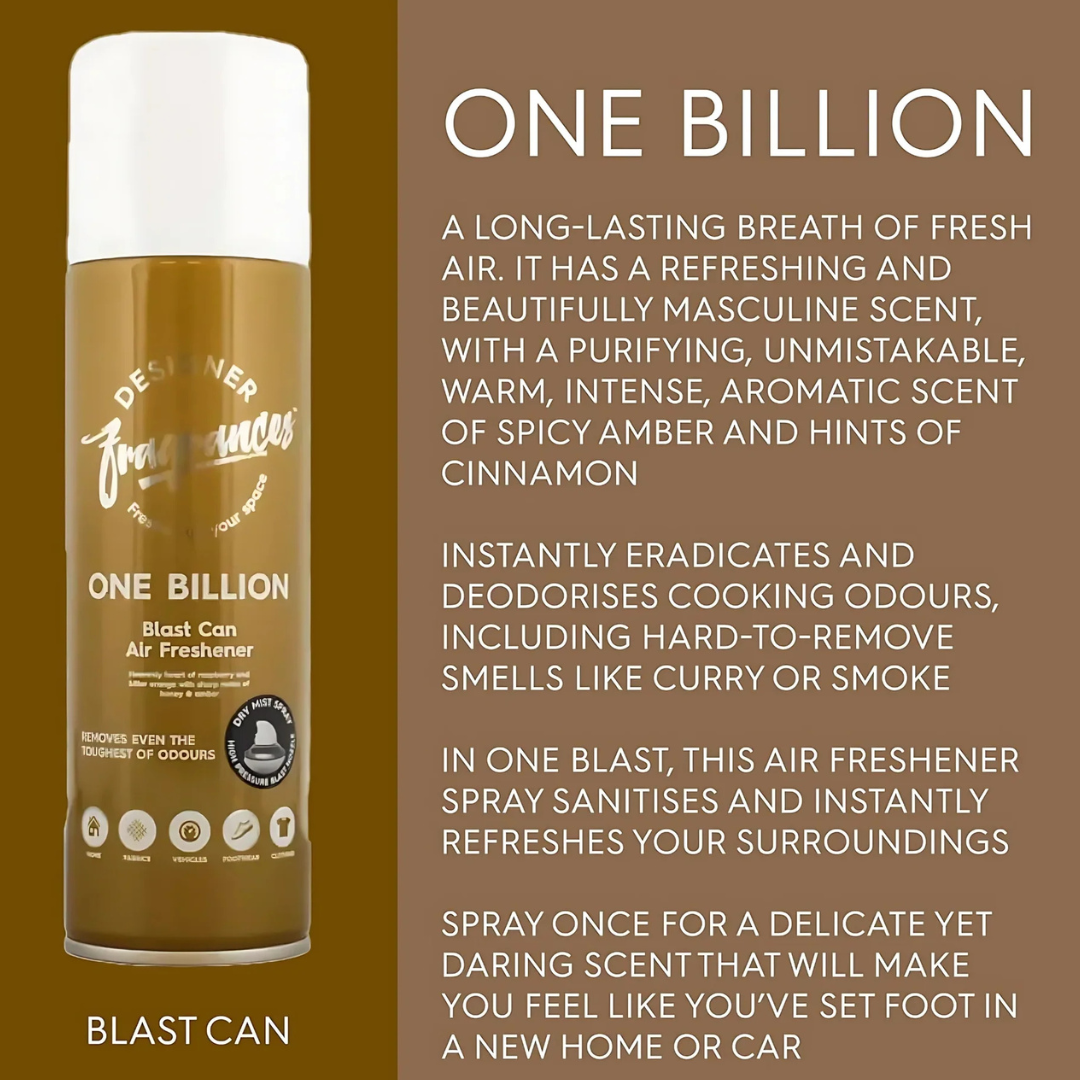 Designer Fragrances Blast Can Air Freshener One Billion 300ml
