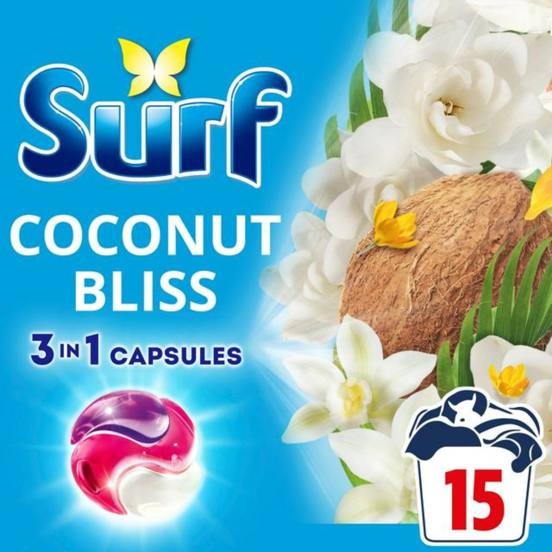 Surf 3-i-1 Capsules Coconut Bliss 15w