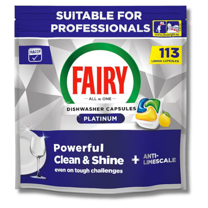 Fairy Platinum Professional Dishwasher Capsules Lemon 113pk