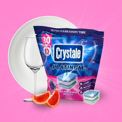 Crystale Platinum Dishwasher Tablets Pink Grapefruit 30pk