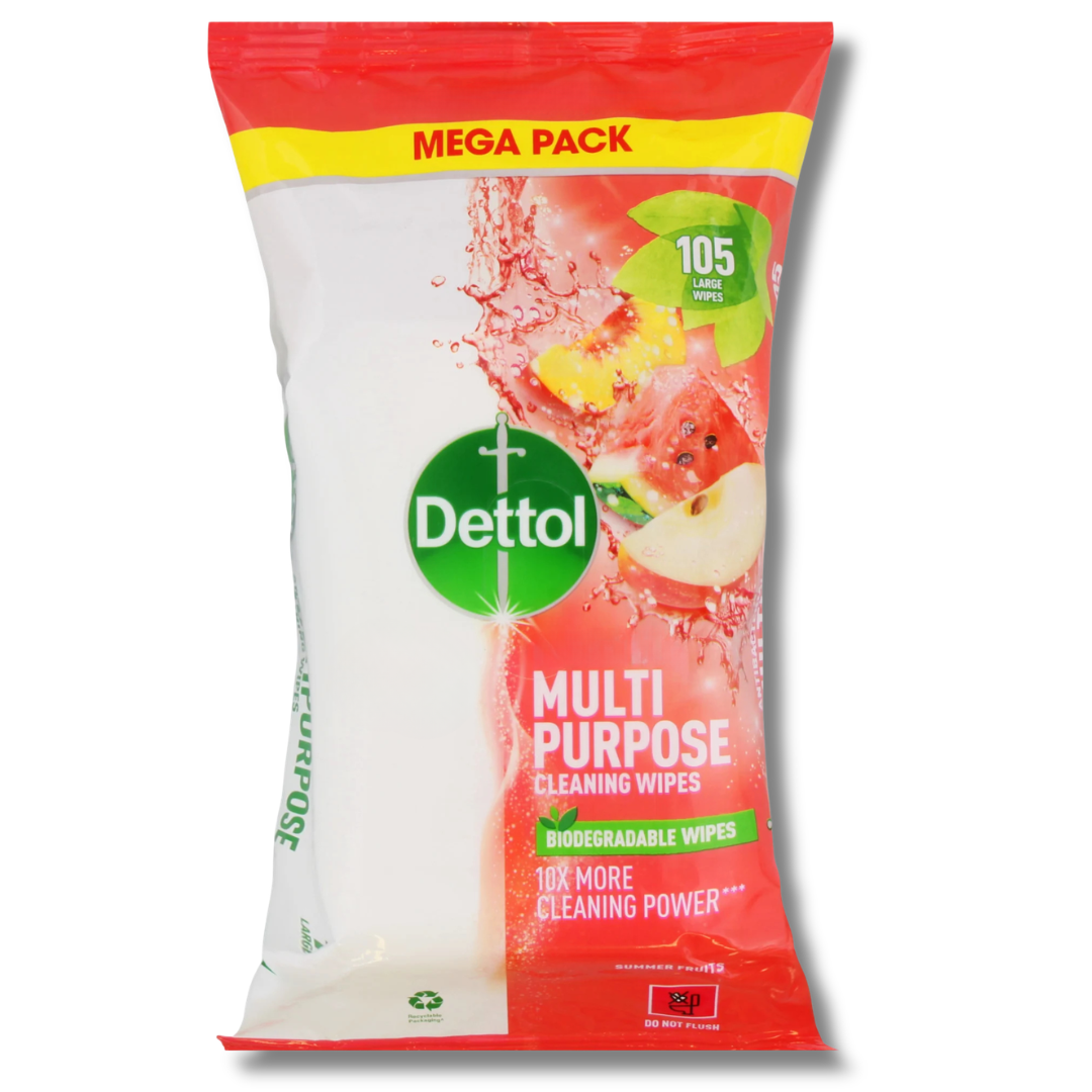 Dettol Multipurpose Wipes Summer Fruits 105pk