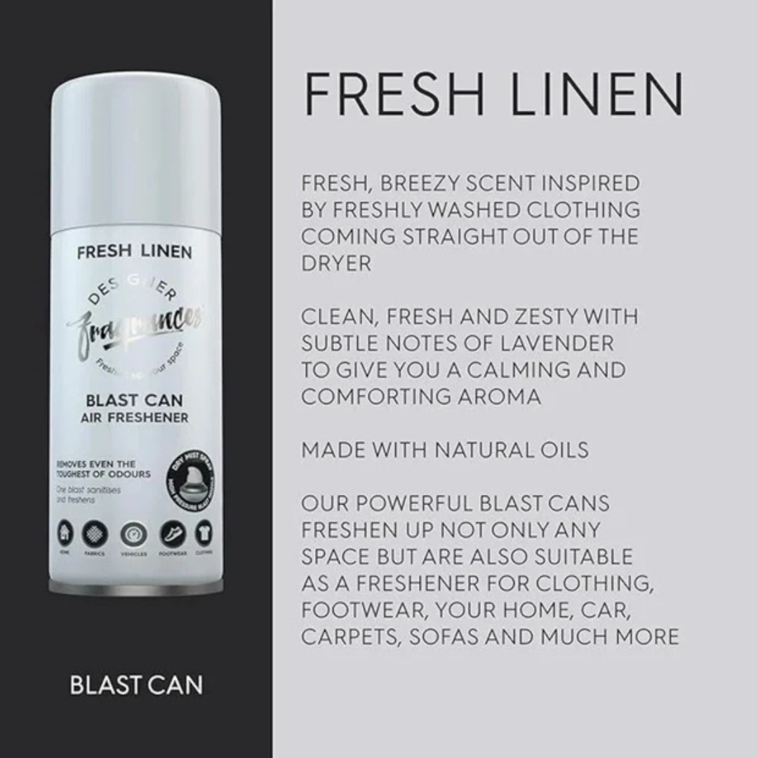 Designer Fragrances Blast Can Air Freshener Fresh Linen 300ml