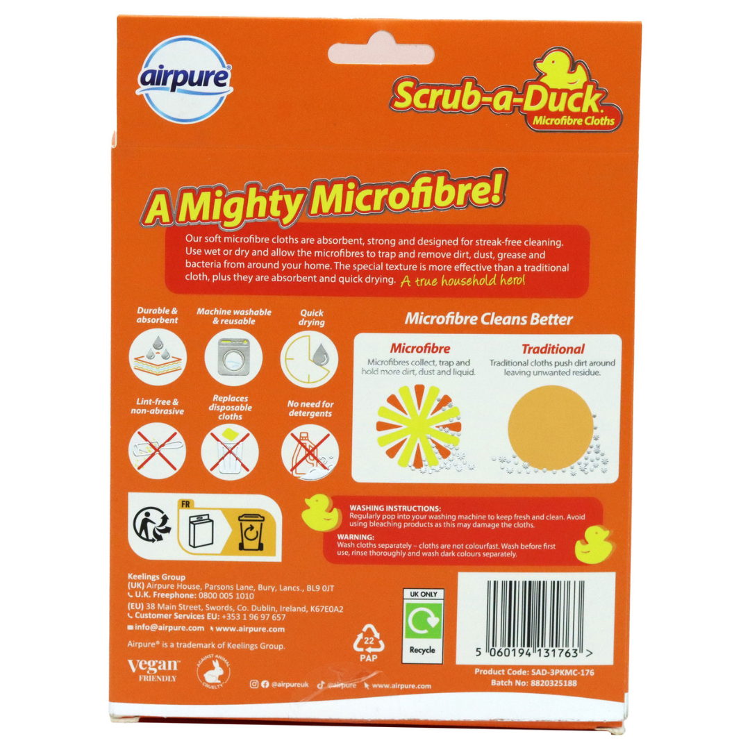 Airpure Scrub-a-Duck Microfibre Cloths 3pk