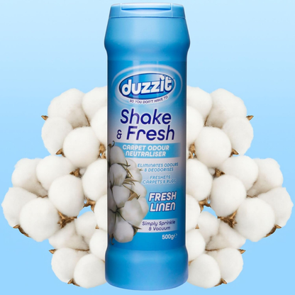 Duzzit Shake & Fresh Carpet Odour Neutraliser Fresh Linen 500g