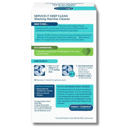 Dr. Beckmann Service-It Deep Clean Vaskemaskinrens 250g