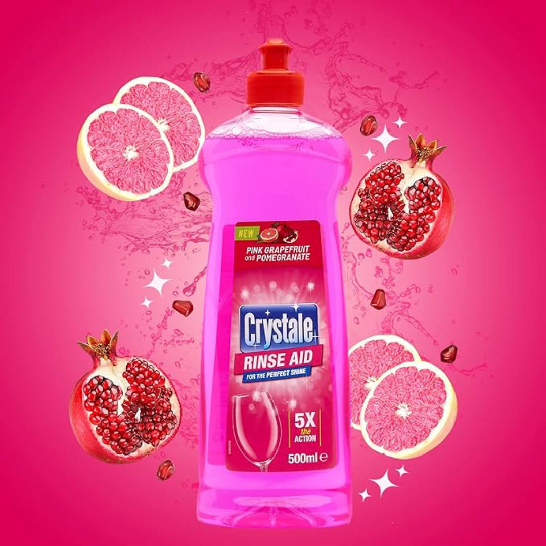 Crystale Dishwasher Rinse Aid – Pink Grapefruit & Pomegranate 500ml