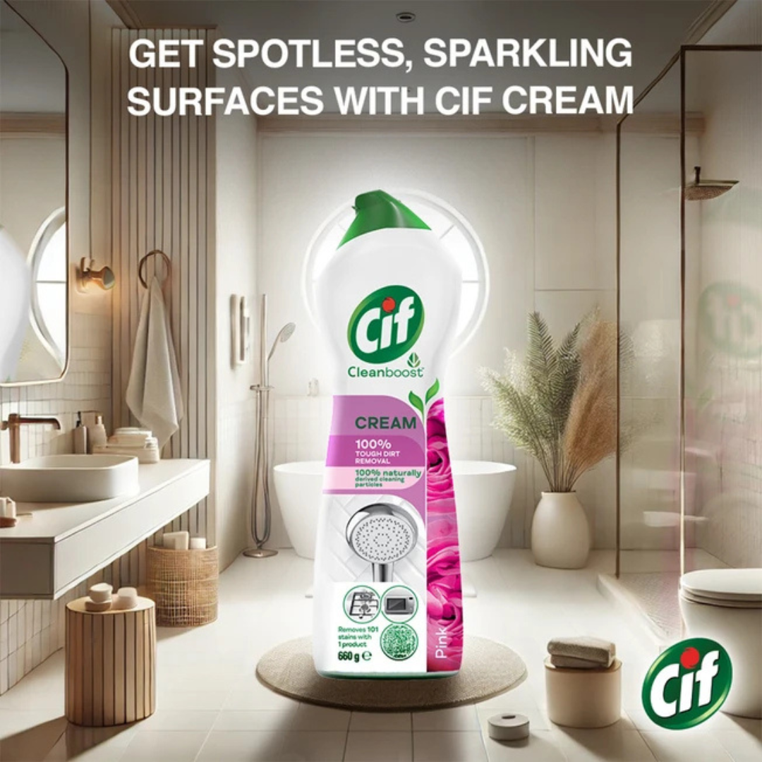 Cif Cleanboost Pink Cream Cleaner 660ml
