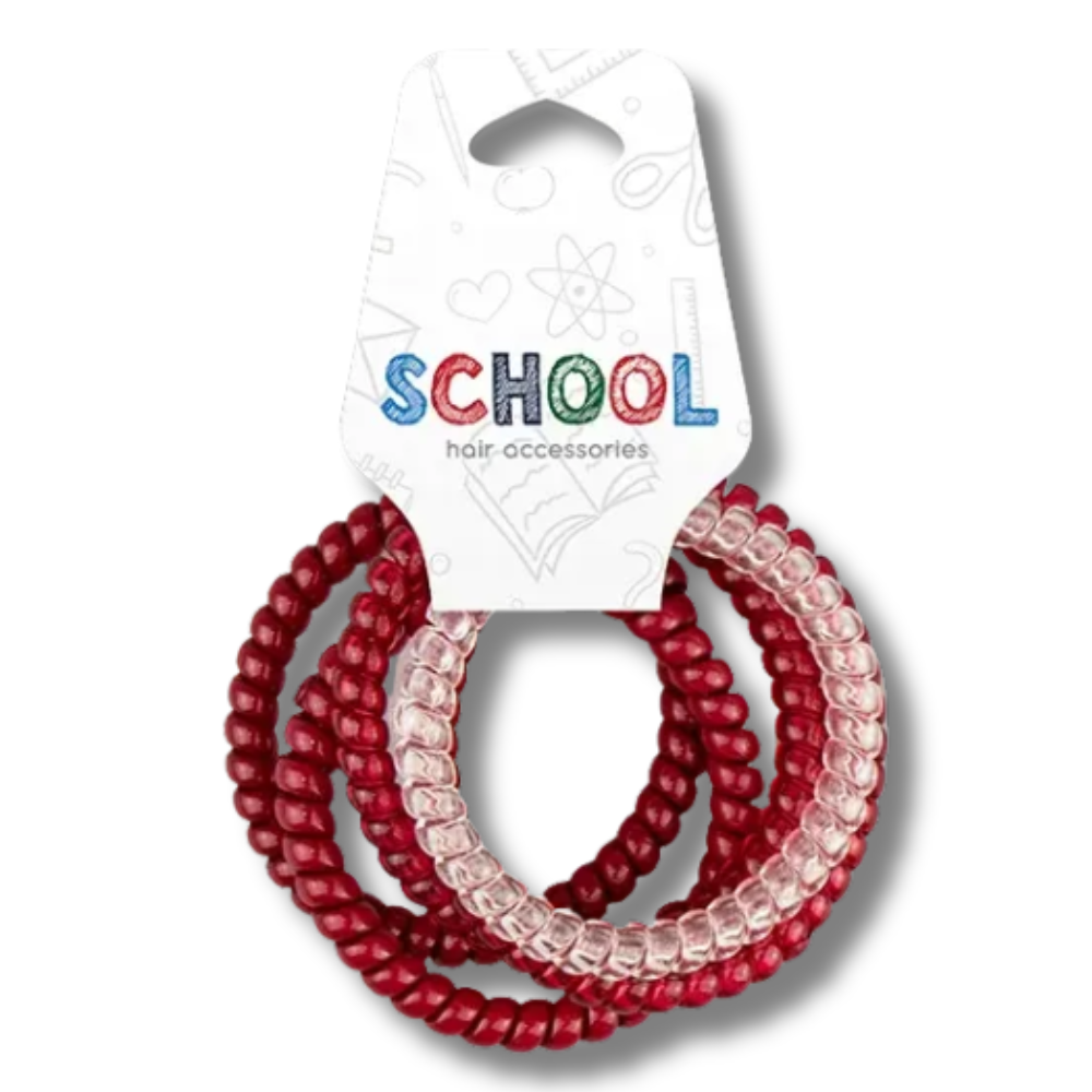 School Hair Accessories Spiralhårstrikker 5pk Div.Farger