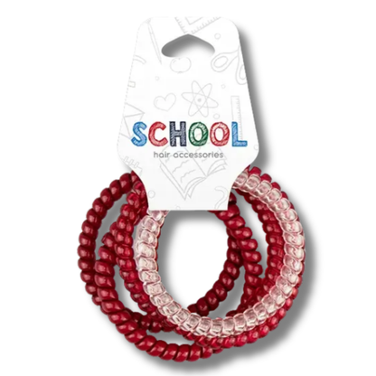 School Hair Accessories Spiralhårstrikker 5pk Div.Farger