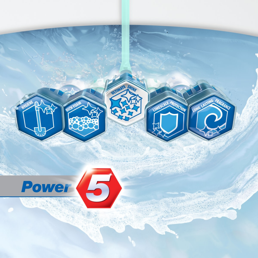Domestos Power 5 Toilet Rim Block Cotswolds Bloom Limited Edition 2x50g