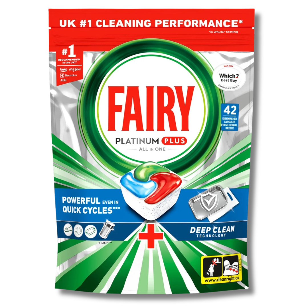 Fairy Platinum Plus All in One Dishwasher Capsules Herbal Breeze 17pk