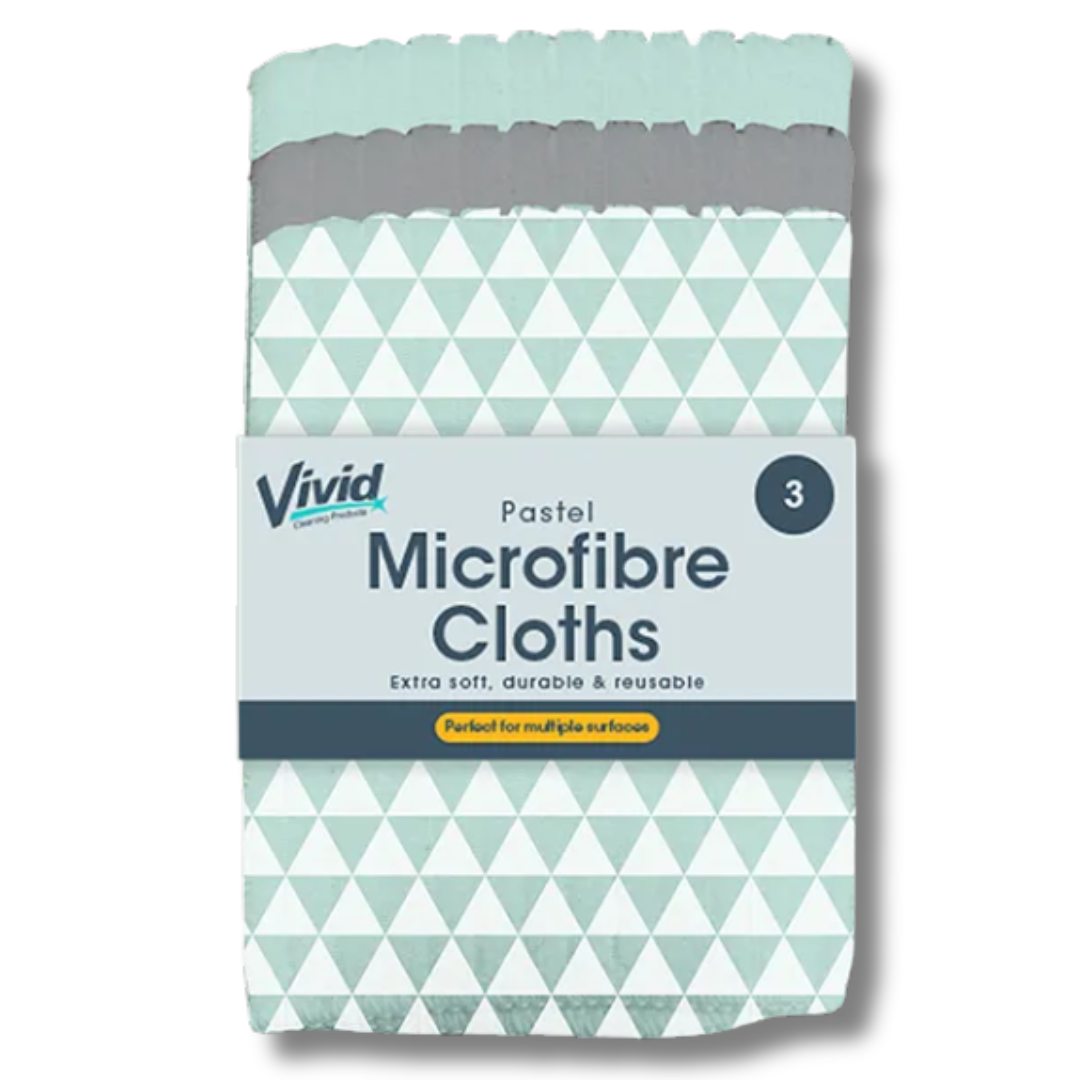 Vivid Pastel Mikrofiberkluter 30x30cm 3pk