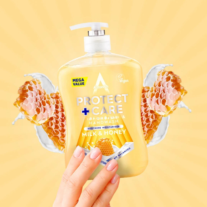 Astonish Protect + Care Hand Wash Milk & Honey 600ml