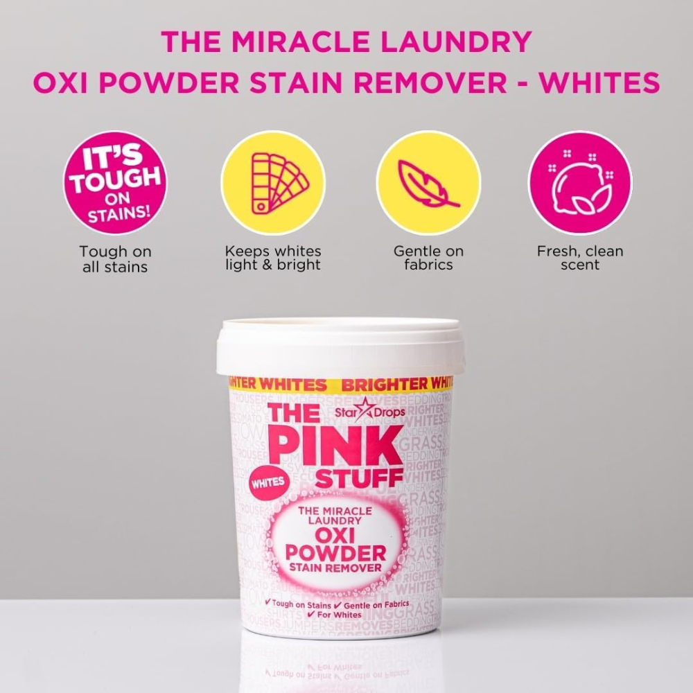 The Pink Stuff Oxy Laundry Powder Whites 1kg