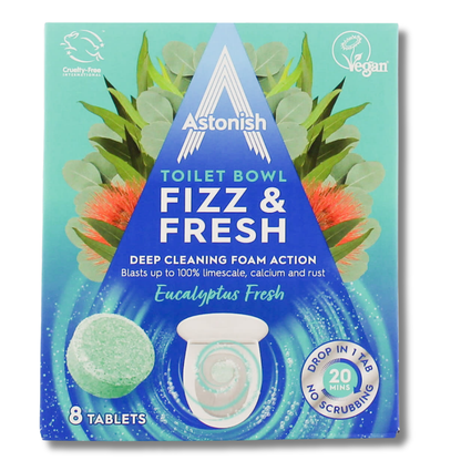 Astonish Fizz & Fresh Toilet Bowl Cleaner Tablets Eucalyptus Fresh 8pk