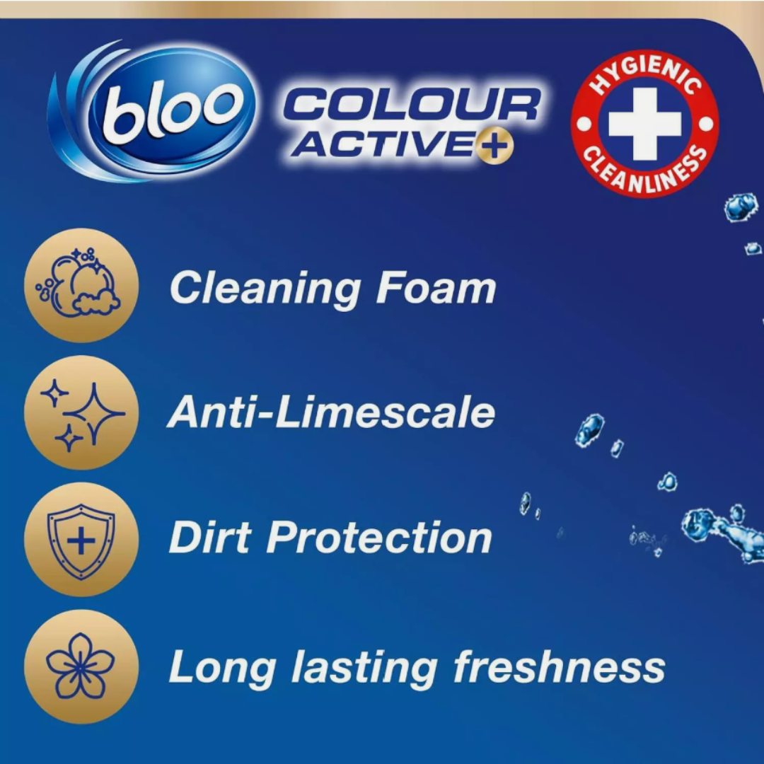 Bloo Colour Active+ Toilet Rim Block Fresh Flowers 3x50g