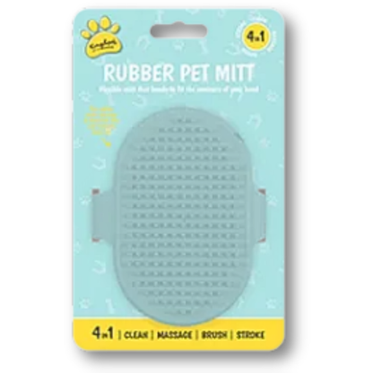 Kingdom 4in1 Rubber Pet Mitt Div.Farger