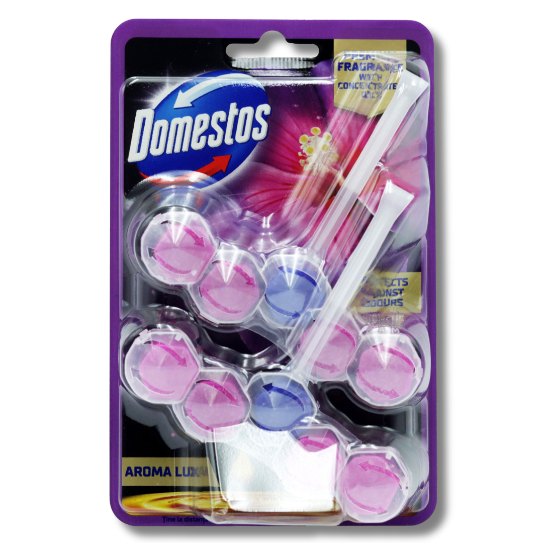 Domestos Power 5 Toilet Rim Block Aroma Lux Hibiscus 2x50g