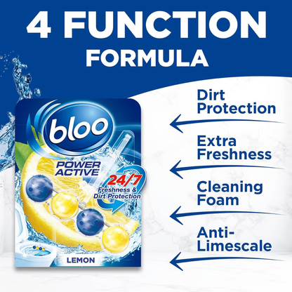 Bloo Power Active Toilet Rim Block Lemon 3x50g