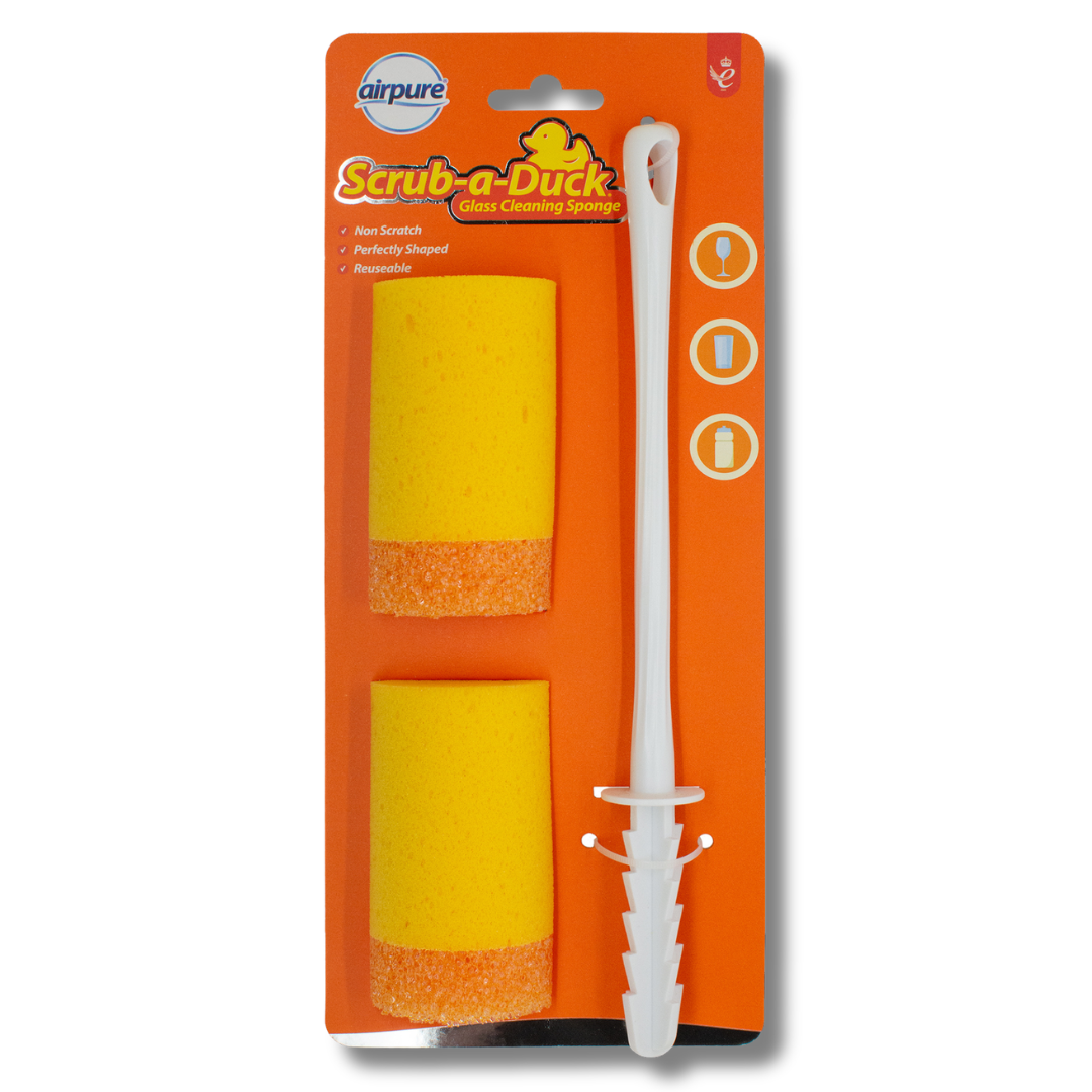 Airpure Scrub-a-Duck Glass Cleaning Sponge w/Handle