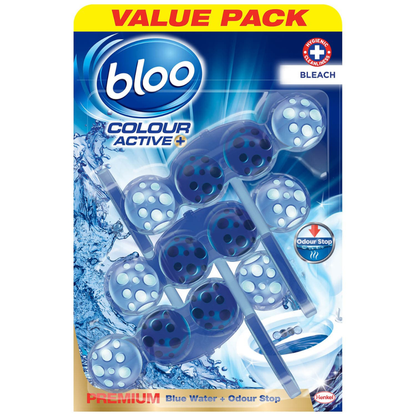 Bloo Colour Active+ Toilet Rim Block Bleach 3x50g