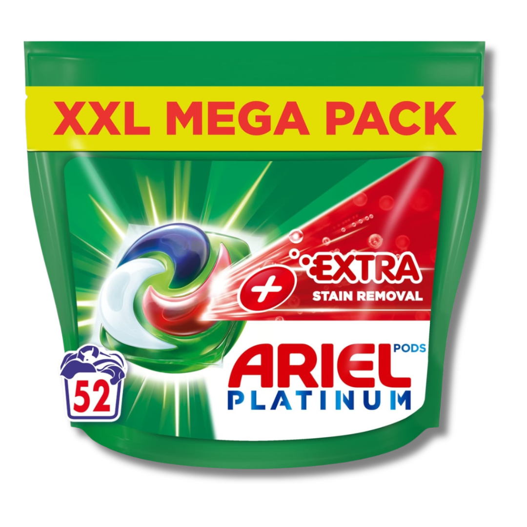 Ariel Platinum Pods +Extra Stain Removal 52 vask