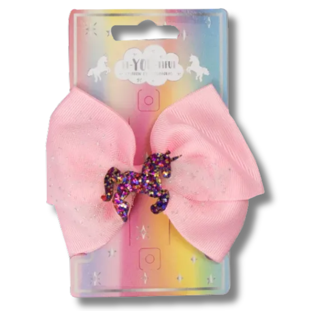 BE-YOU-TIFUL Rainbow Hårsløyfe med Klips og Enhjørning