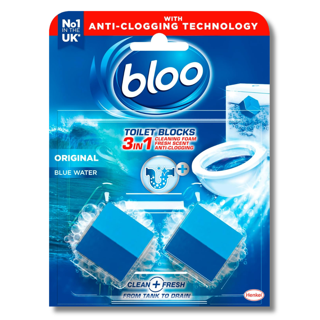 Bloo 3in1 Toilet Cistern Blocks Original Blue 2x50g