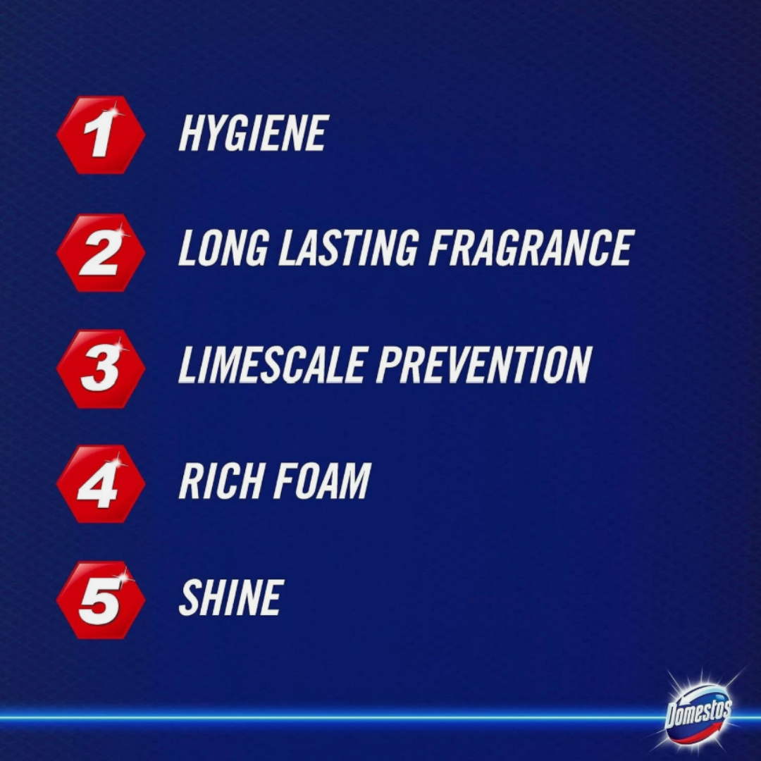 Domestos Power 5 Toilet Rim Block Pink Magnolia 55g