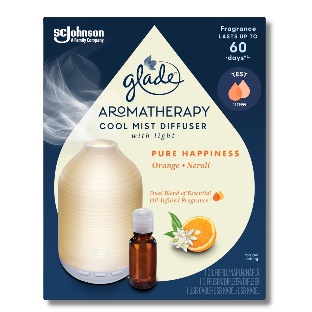 Glade Aromatherapy Cool Mist Diffuser w/Light Pure Happiness