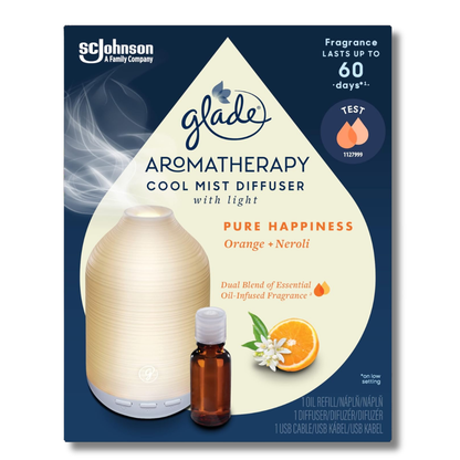 Glade Aromatherapy Cool Mist Diffuser w/Light Pure Happiness