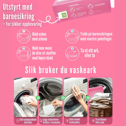 Flekkfritt Tøyvaskeark Blossom Kiss 50 ark <100 vask