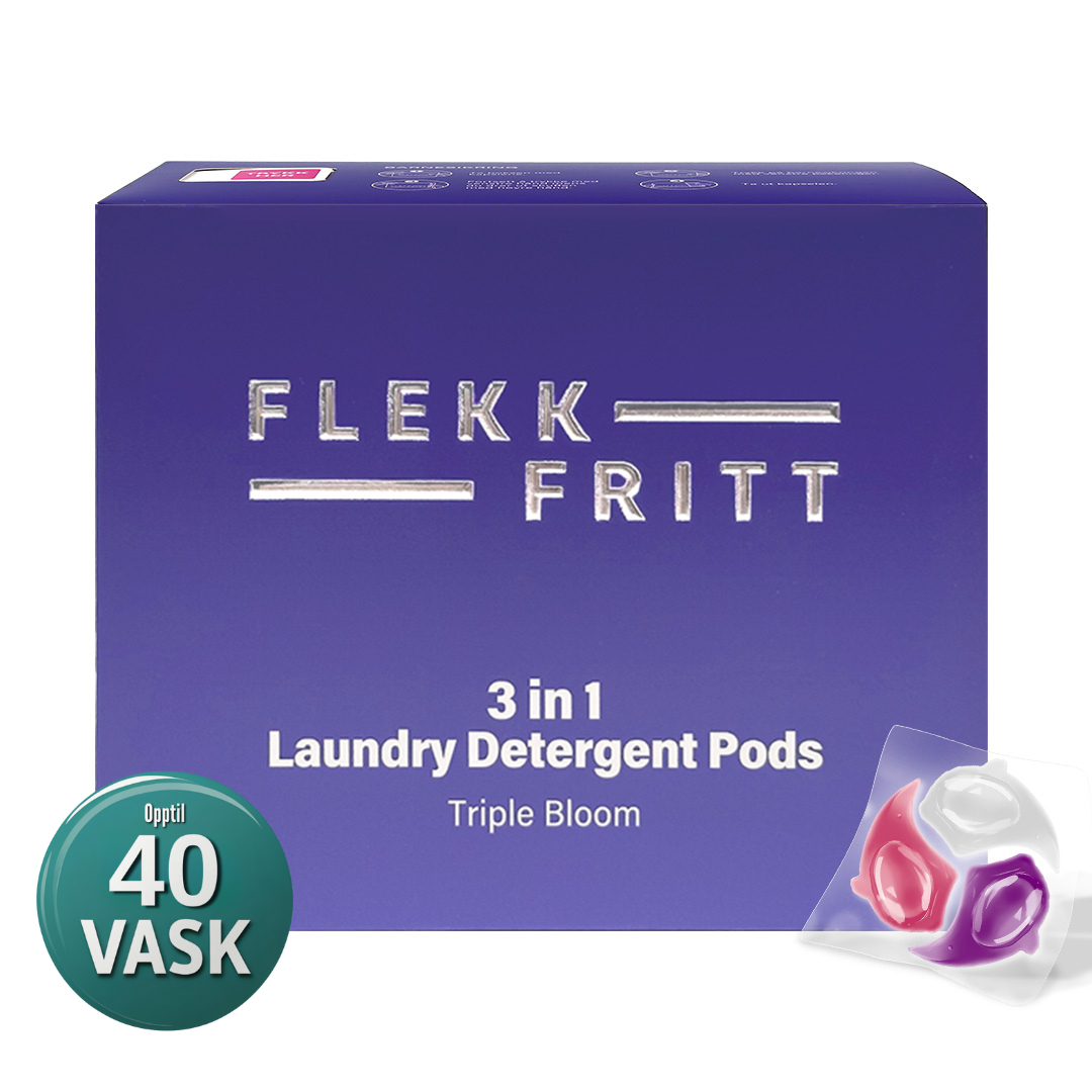 Flekkfritt 3 i 1 Vaskemiddel Pods Triple Bloom 40 stk