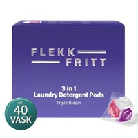 Flekkfritt 3 i 1 Vaskemiddel Pods Triple Bloom 40 stk