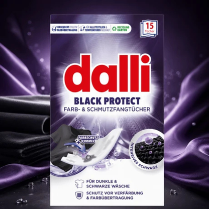 Dalli Black Protect Fargefangende Vaskeark for Mørke Klær – 15 stk