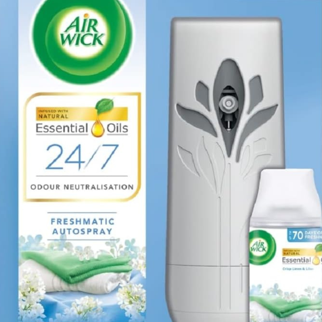 Airwick Freshmatic Startsett - Crisp Linen & Lilac 250ml