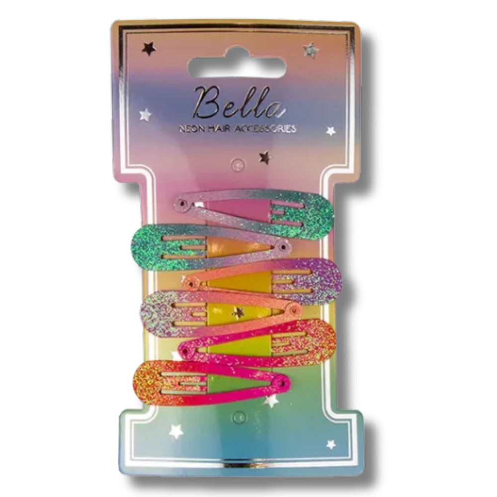 Bella Neon Hair Accessories Hårspenner 6pk Div.Typer
