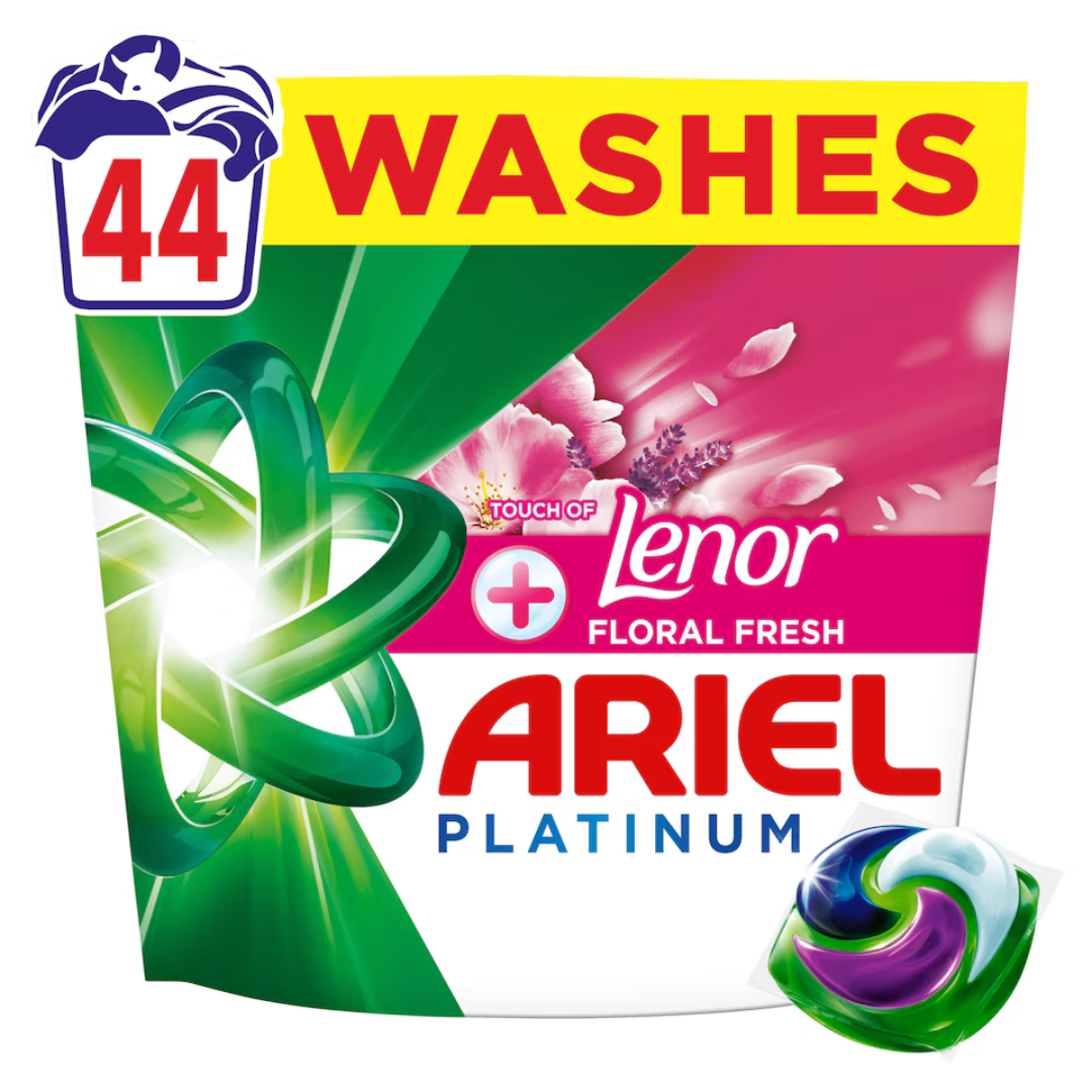 Ariel Platinum PODS + Touch Of Lenor Floral Fresh 44w