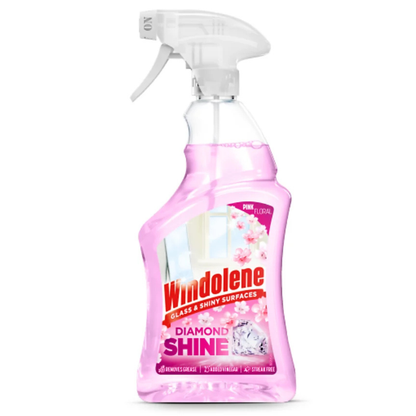 Windolene Diamond Shine Glass Cleaner Spray Pink Floral 750ml