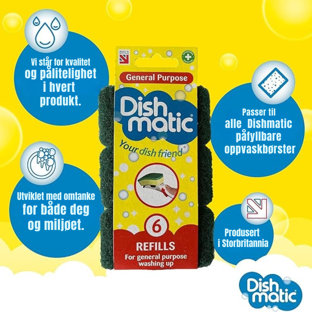 Dishmatic General Purpose Refill – Erstatningssvamper 6 stk