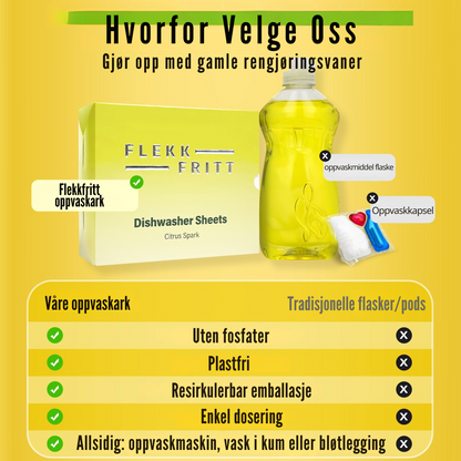 Flekkfritt Oppvaskark Citrus Spark 50 ark - Opp til 100vask